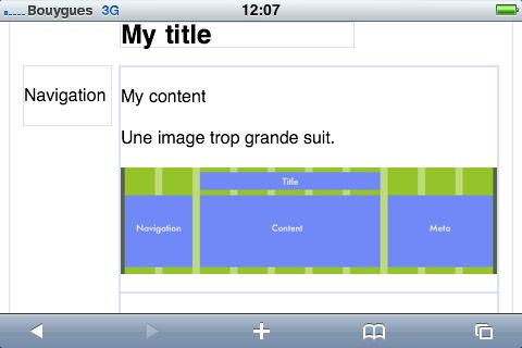 Grid page rendering on an iPhone with landscape orientation